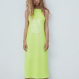 Zara Neon Sequin Dress